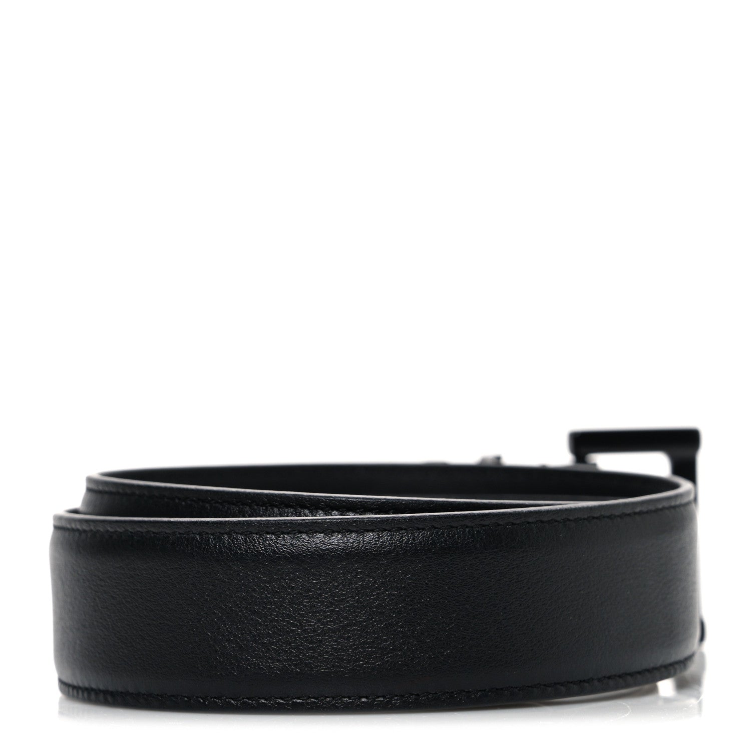 Saint Laurent Box Laque Monochrome Monogram Square Buckle Belt 70 28 Black 2 of 6