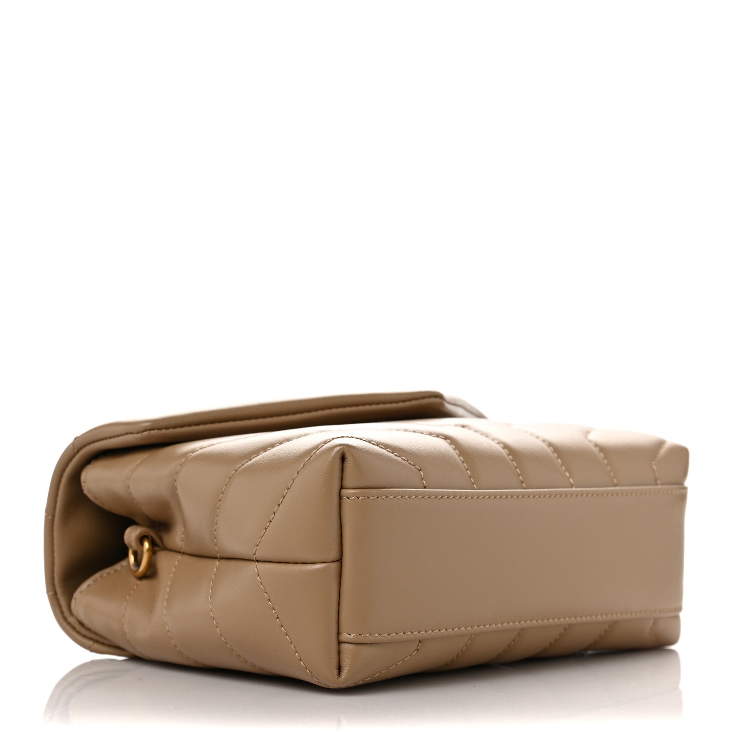 Saint Laurent Calfskin Y Quilted Monogram Toy Loulou Crossbody Bag Dark Beige 4 of 10
