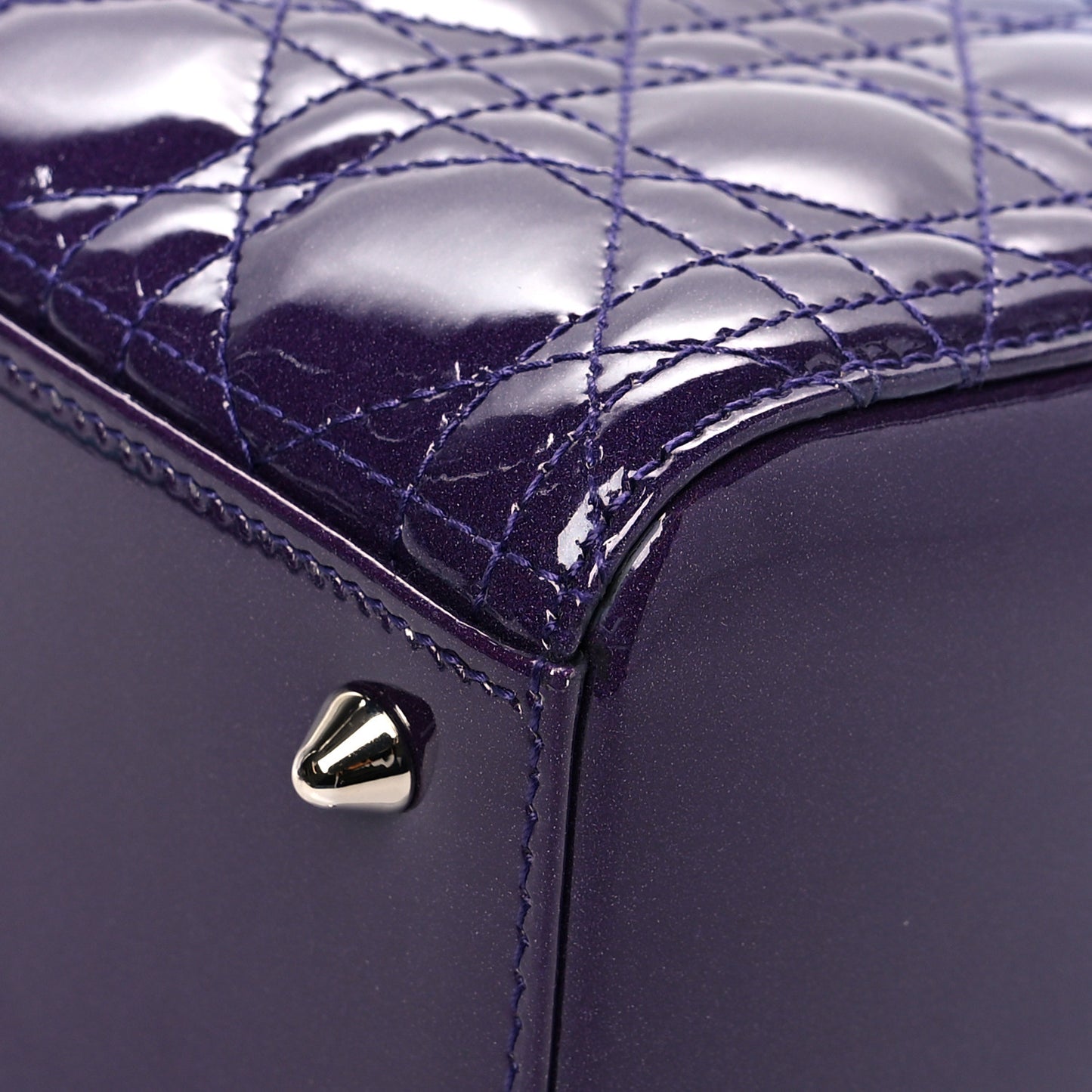 Patent Cannage Gradient Medium Lady Dior Purple Blue
