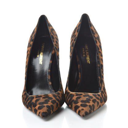 Saint Laurent Calf Hair Leopard Print Opyum 110 Pumps 37.5 Brown 2 of 8