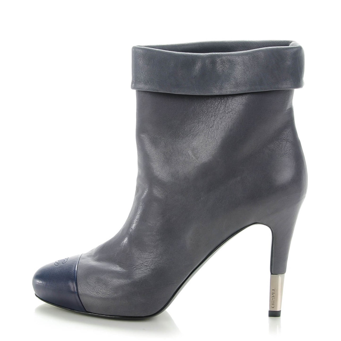 Lambskin CC Cap Toe Ankle Boots 39 Grey