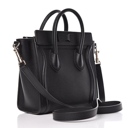 Celine Drummed Calfskin Nano Luggage Black 3 of 8