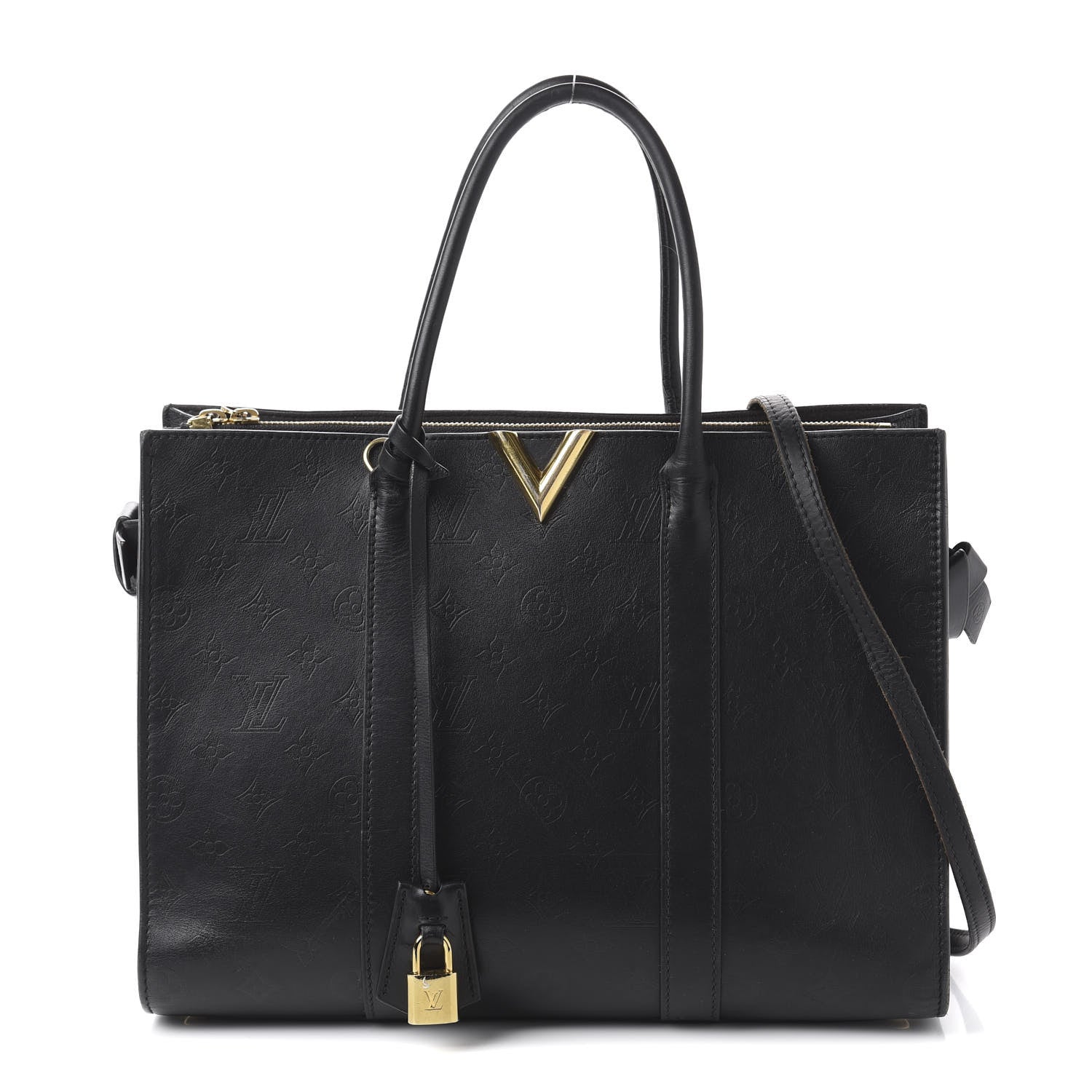Louis Vuitton Monogram Cuir Plume Very Tote GM Black 1 of 13