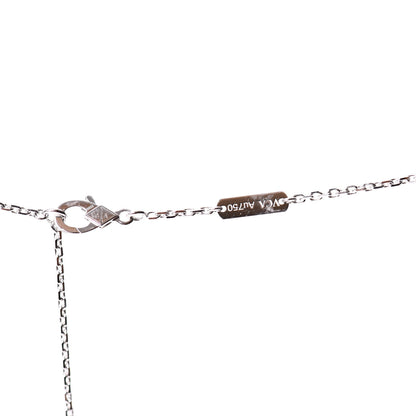 Van Cleef & Arpels 18K White Gold Diamond Vintage Alhambra Pendant Necklace 4 of 6