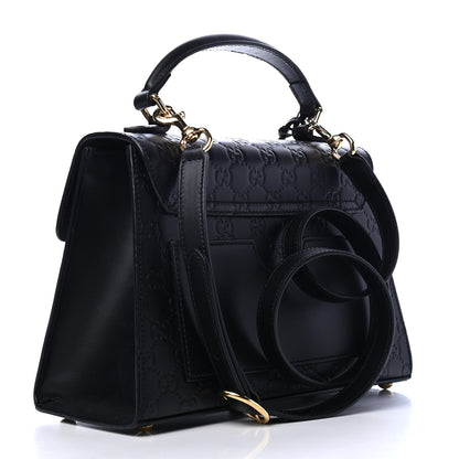 Gucci Guccissima Signature Small Padlock Top Handle Bag Black 2 of 4