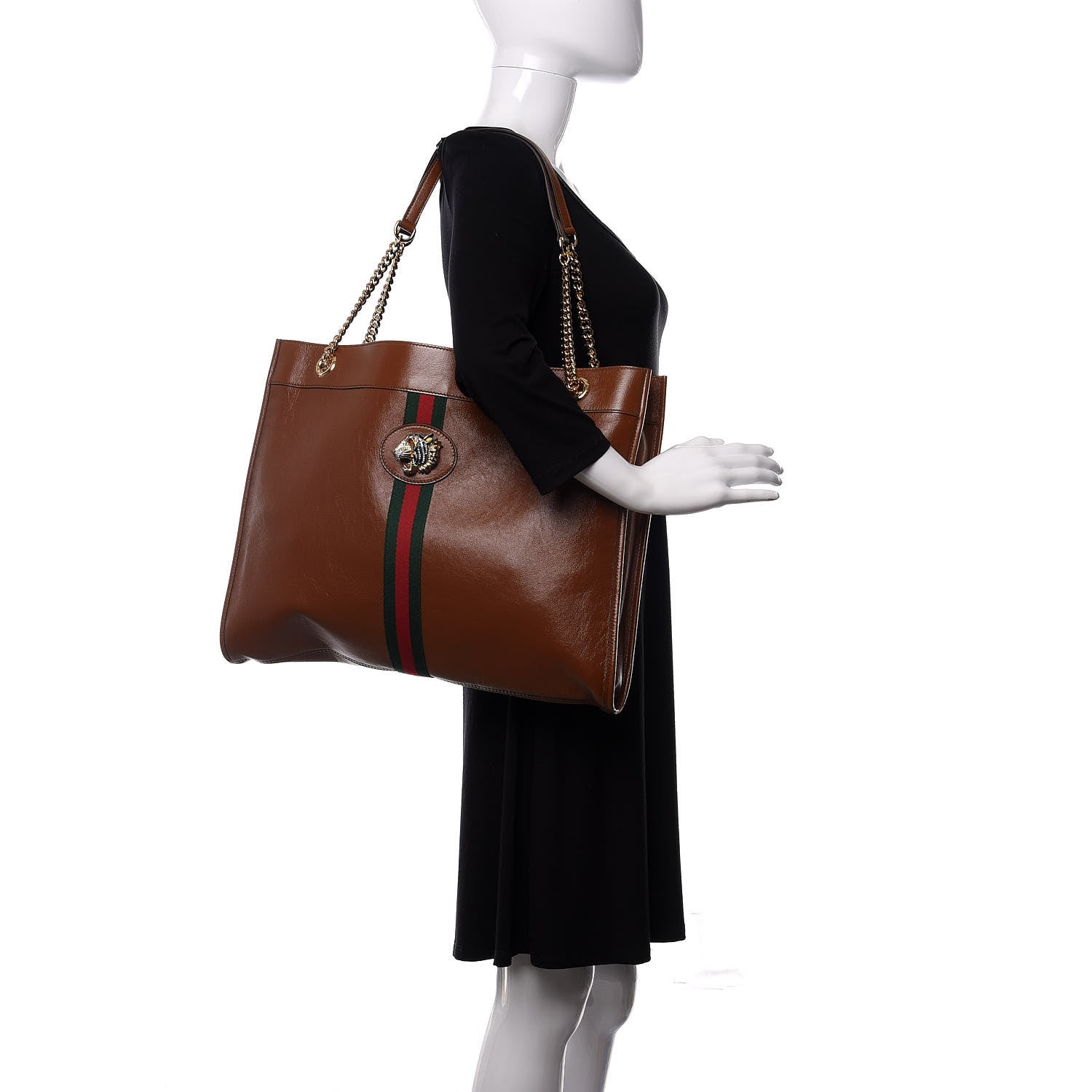 Gucci Calfskin Large Rajah Chain Tote Cuir 2 of 13