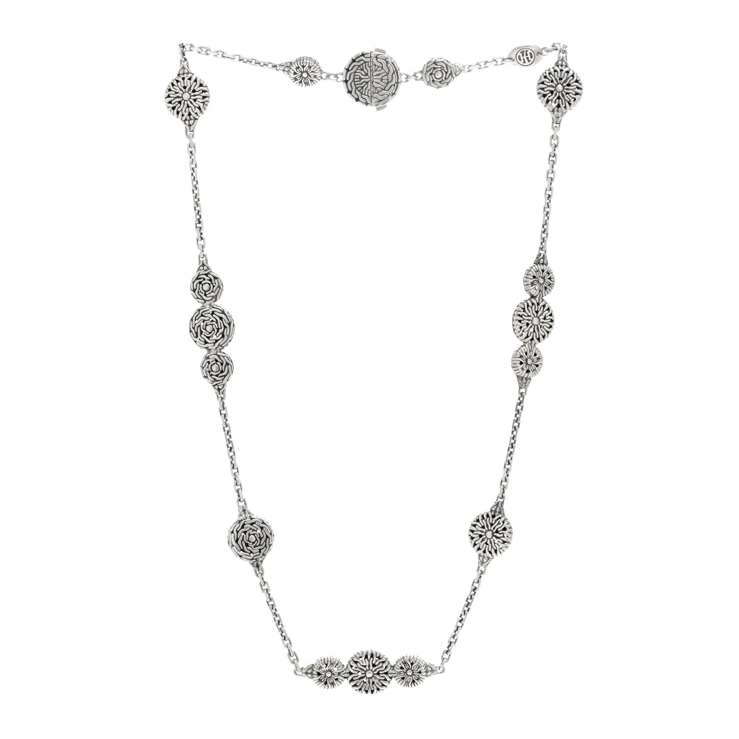 Sterling Silver Triple Circle Station Classic Chain Necklace