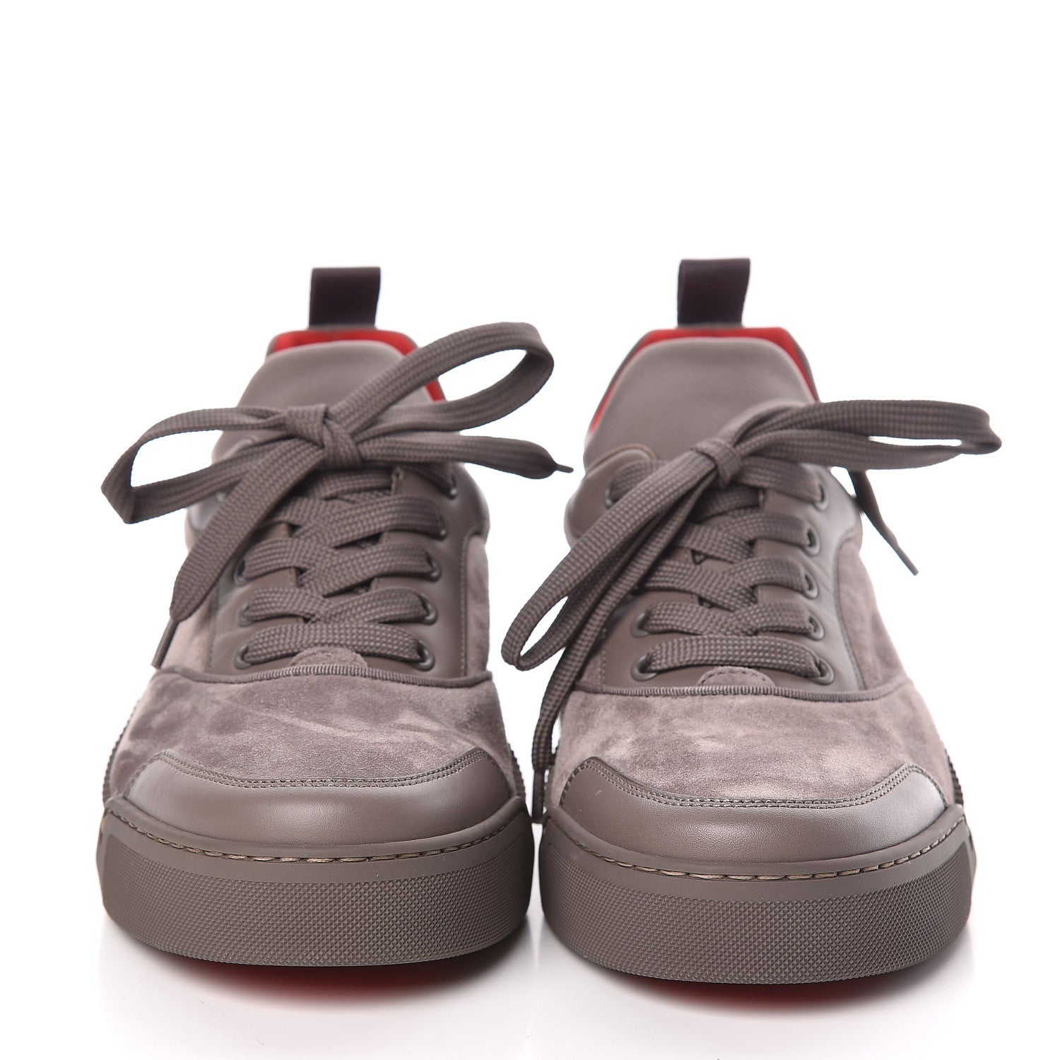 Christian Louboutin Calfskin Neoprene Veau Velours Mens Aurelien Flat Sneakers 39 Grey 2 of 9