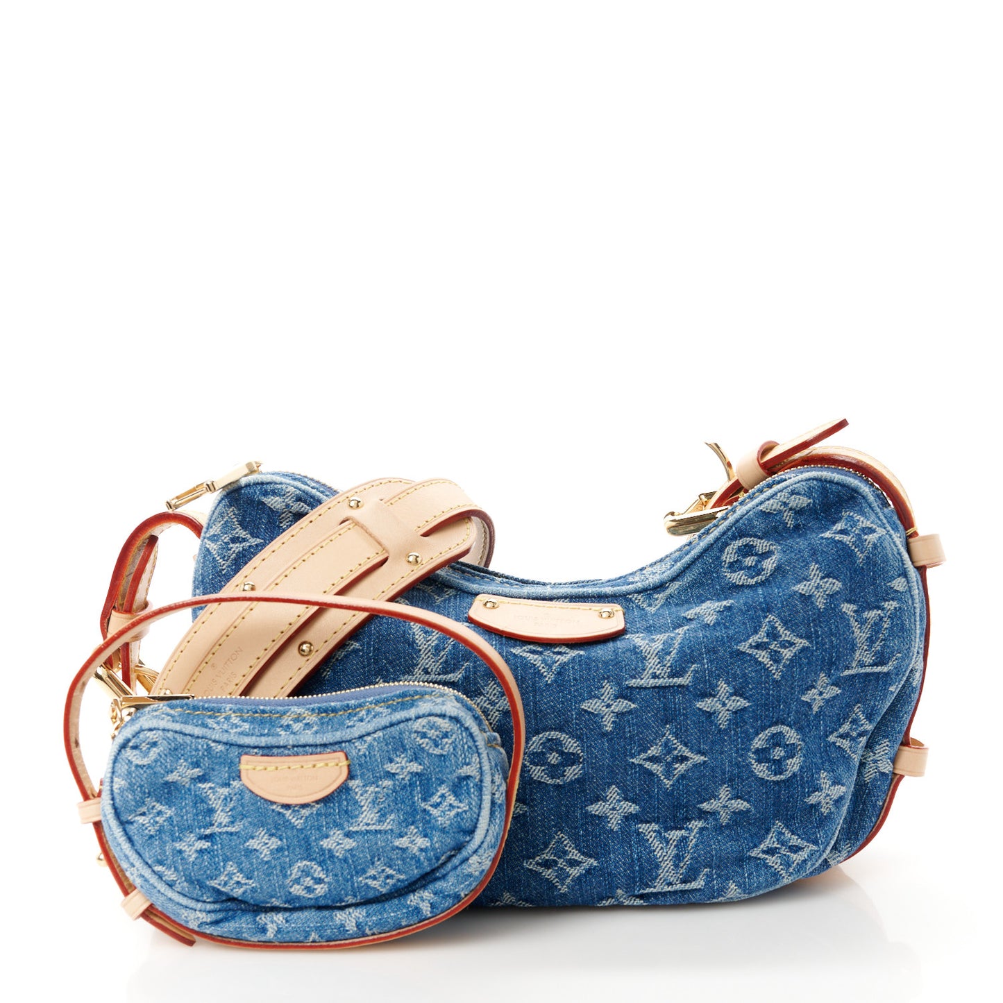 Monogram Denim Croissant MM Blue