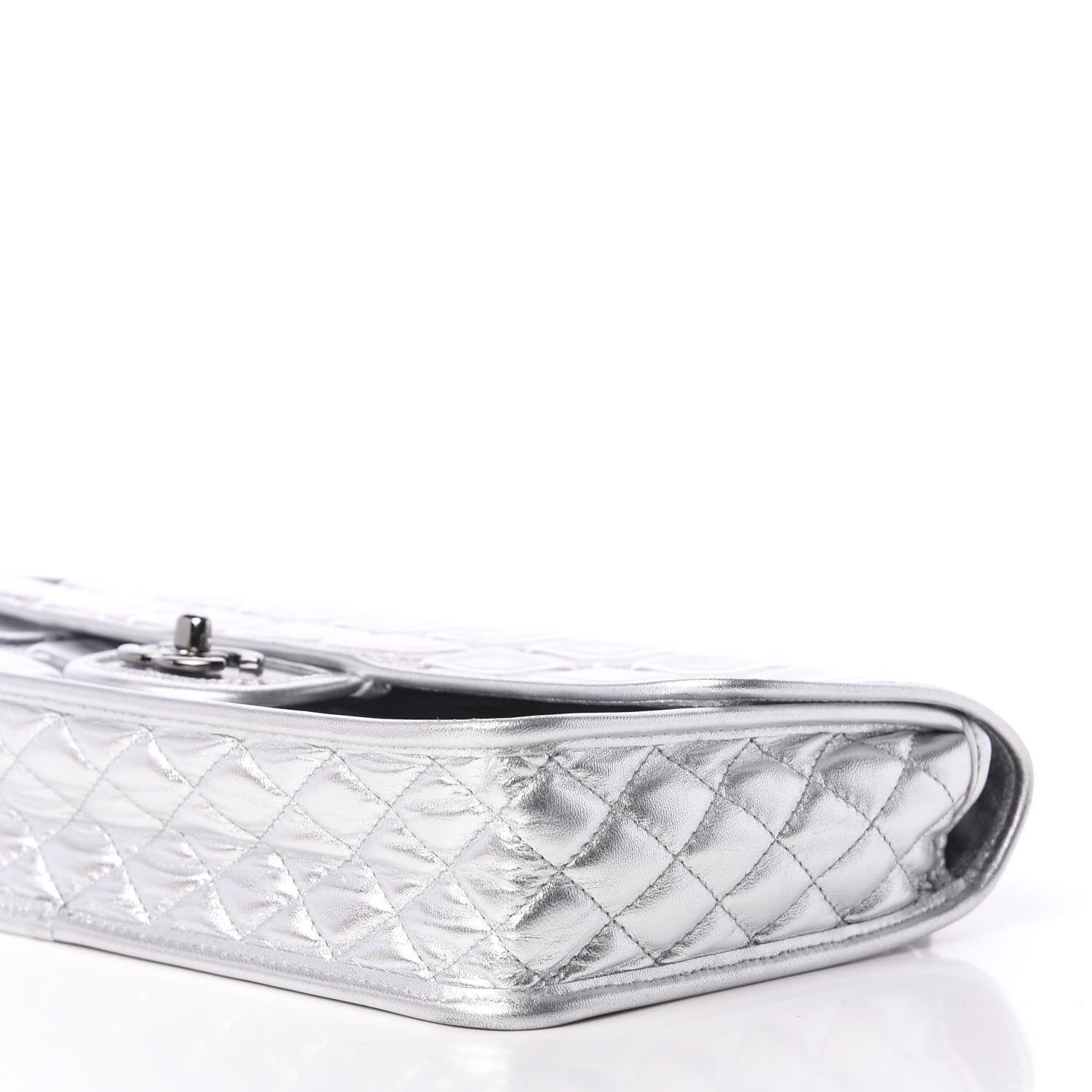 Chanel Vinyl Large Ice Cube Flap Silver 10 of 13