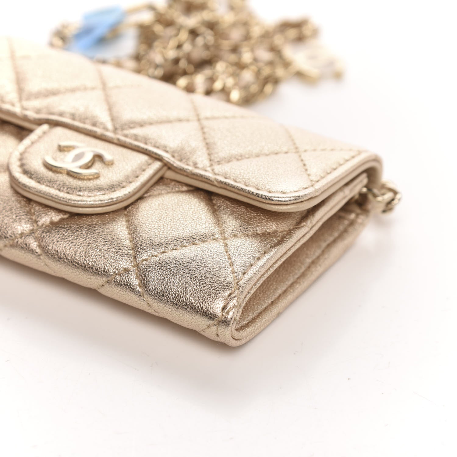 Chanel Metallic Lambskin Quilted Flap Chain Waist Bag Gold 10 of 11