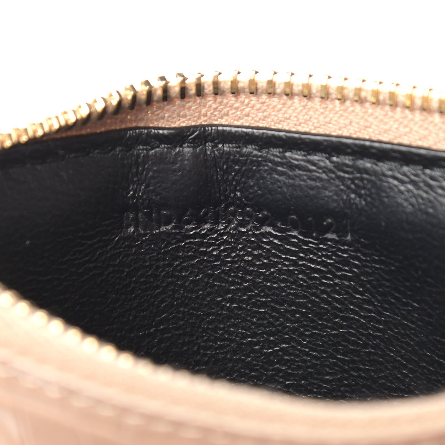 Saint Laurent Calfskin Crocodile Embossed 5 Fragments Zip Pouch Card Holder Dark Beige 7 of 7