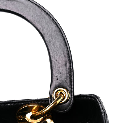 Christian Dior Lambskin Cannage Medium Lady Dior Black 13 of 13