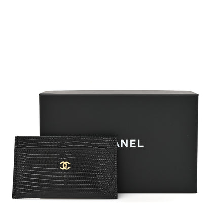Chanel Calfskin Lizard Embossed Crococo Card Holder Black 8 of 8