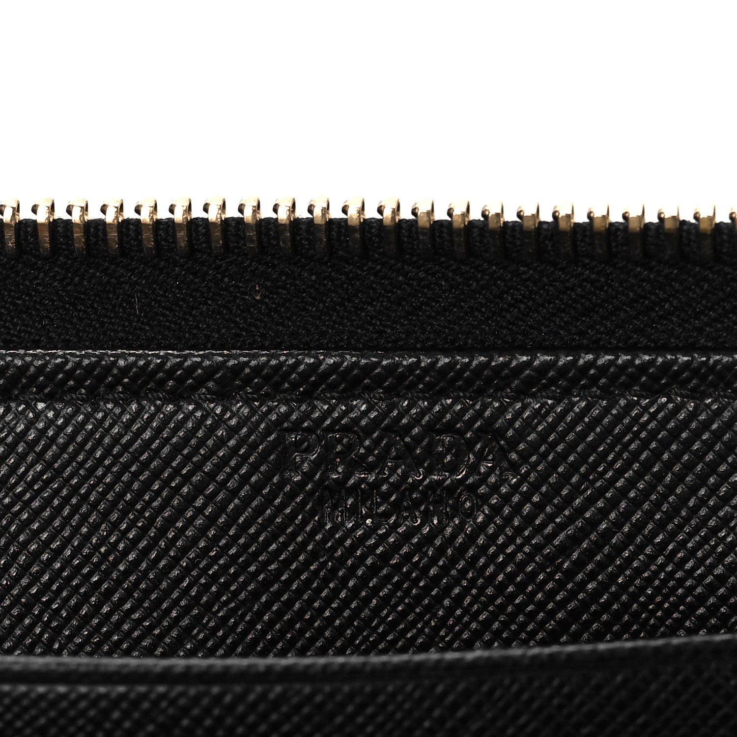 Prada Saffiano Zip Around Wallet Black 6 of 9