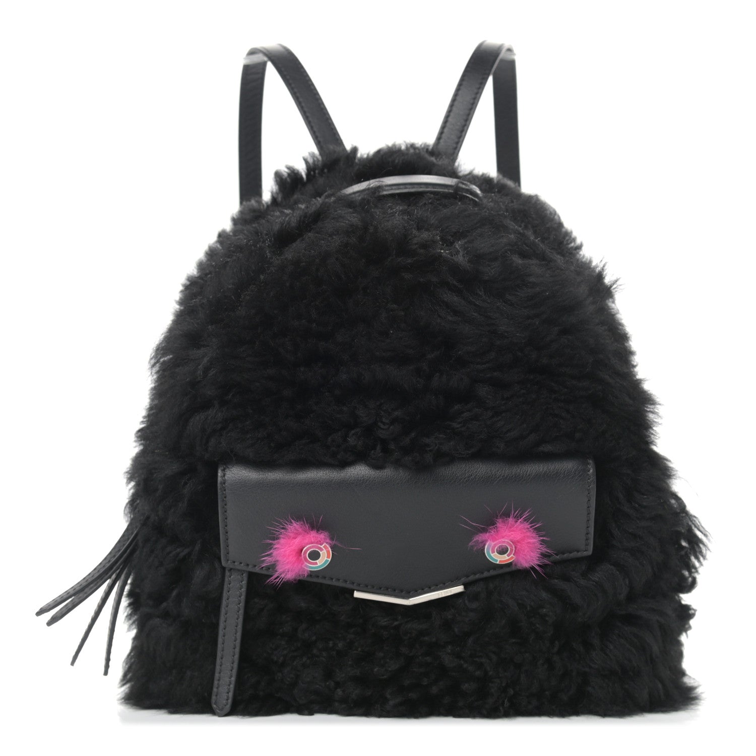 Fendi Shearling Hypnoteyes Mini Backpack Black 1 of 9