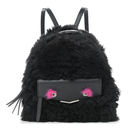 Fendi Shearling Hypnoteyes Mini Backpack Black 1 of 9