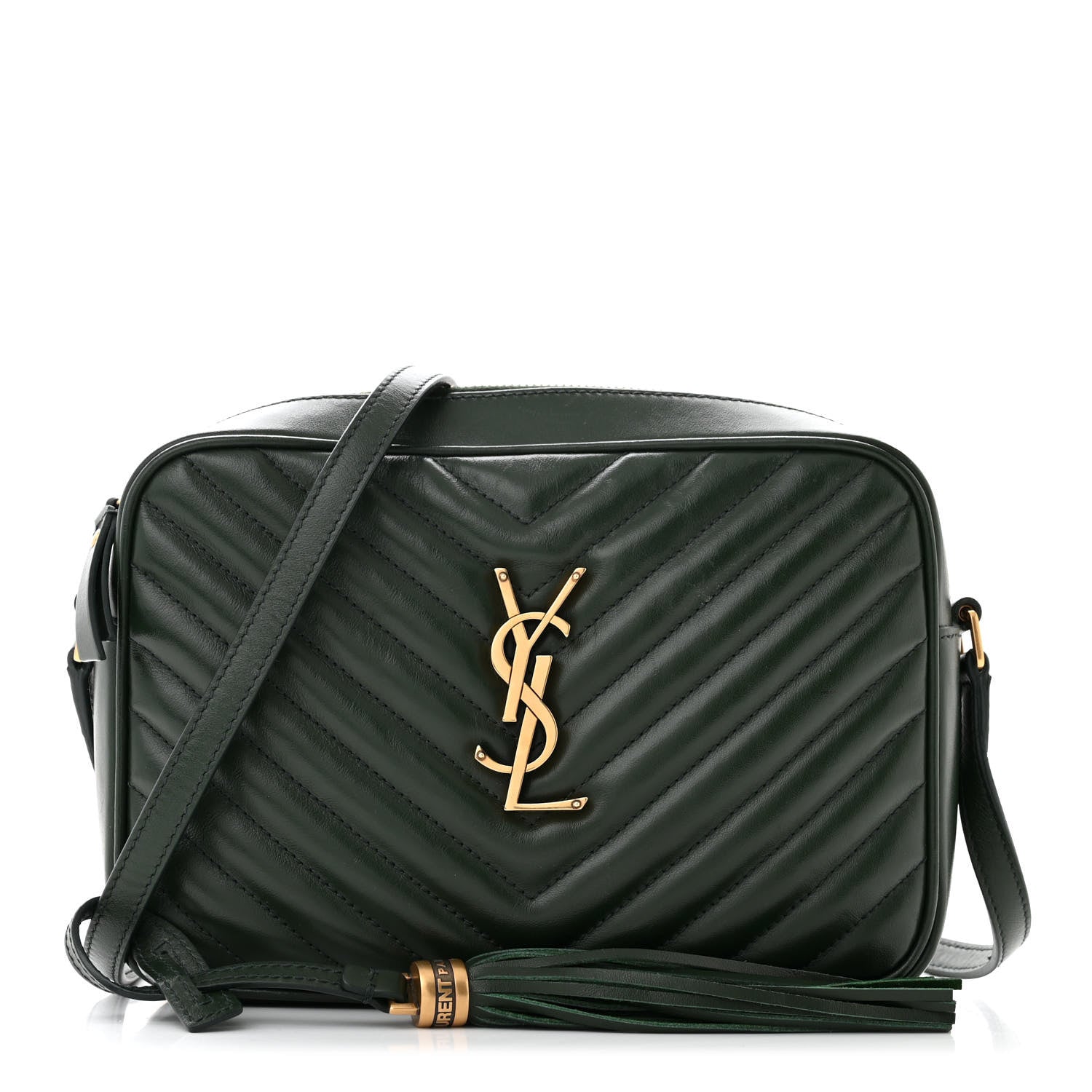 Saint Laurent Calfskin Matelasse Monogram Lou Camera Bag Military Green 1 of 10