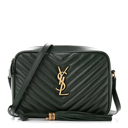 Saint Laurent Calfskin Matelasse Monogram Lou Camera Bag Military Green 1 of 10