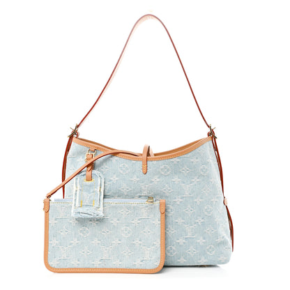 Louis Vuitton Monogram Denim CarryAll PM Sky Blue 3 of 10