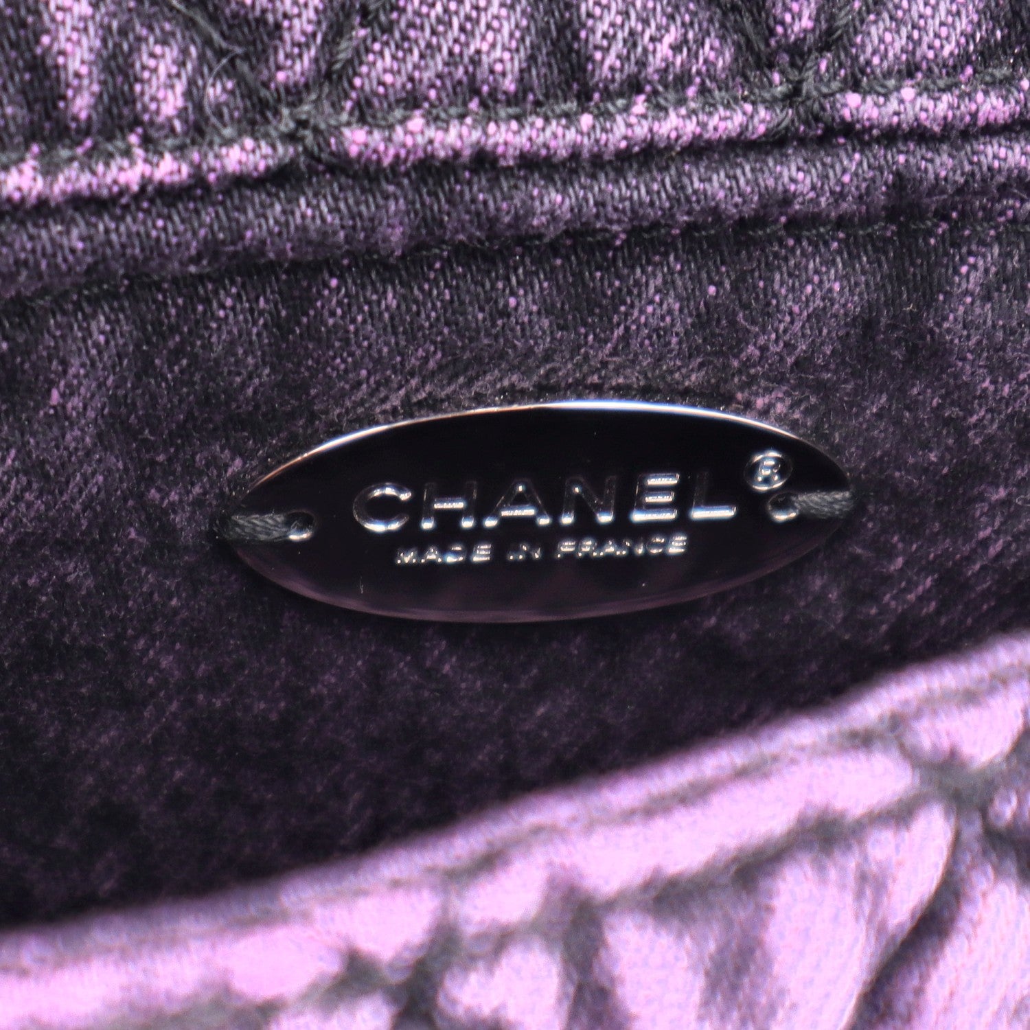 Chanel Washed Denim Quilted Small Denimpression Flap Violet Purple Black 6 of 11