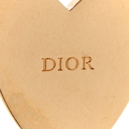 Christian Dior Pearl Crystal Dior Heart Tribales Drop Earrings Gold 4 of 5