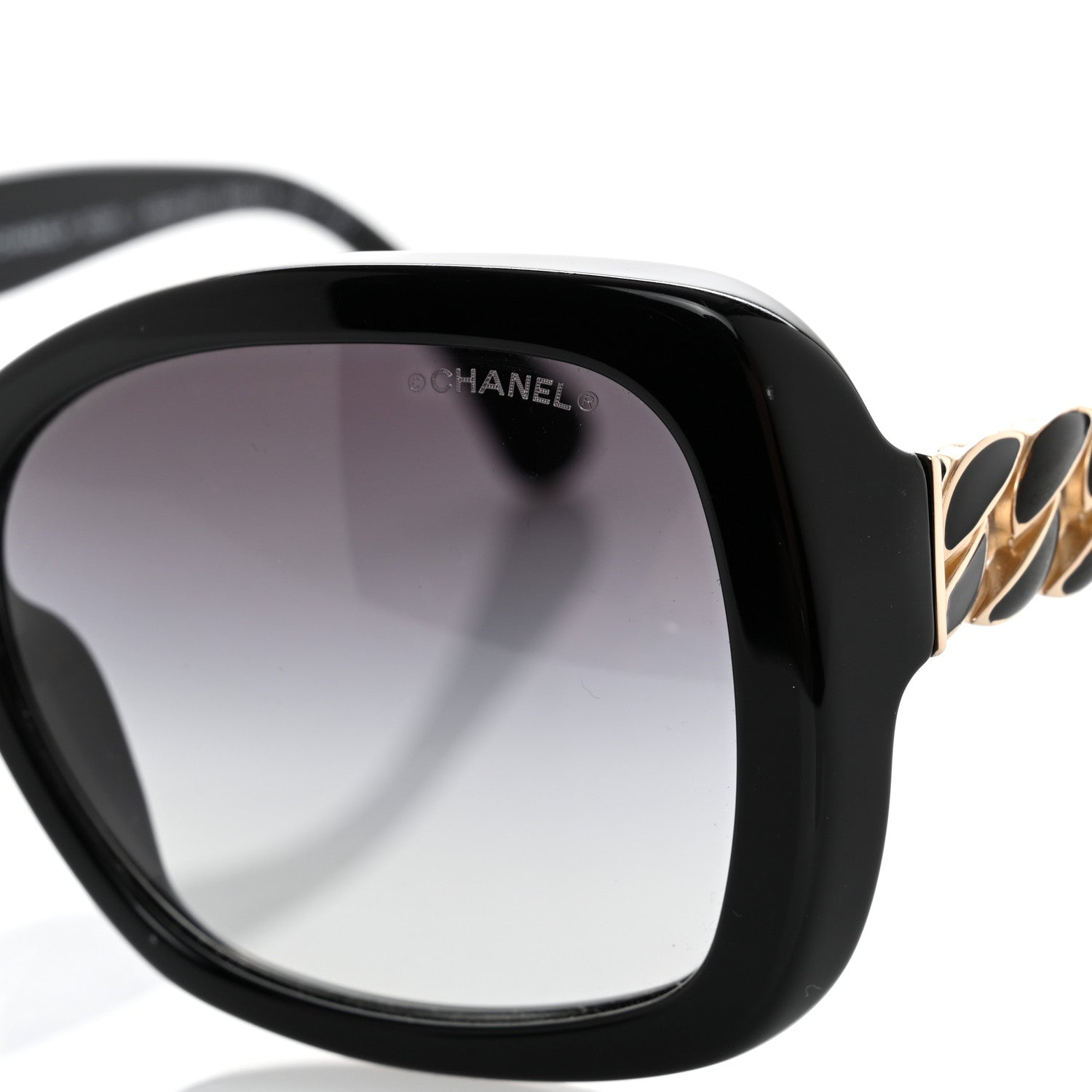 Chanel Acetate Metal Chain Square Sunglasses 5305 Black 7 of 9