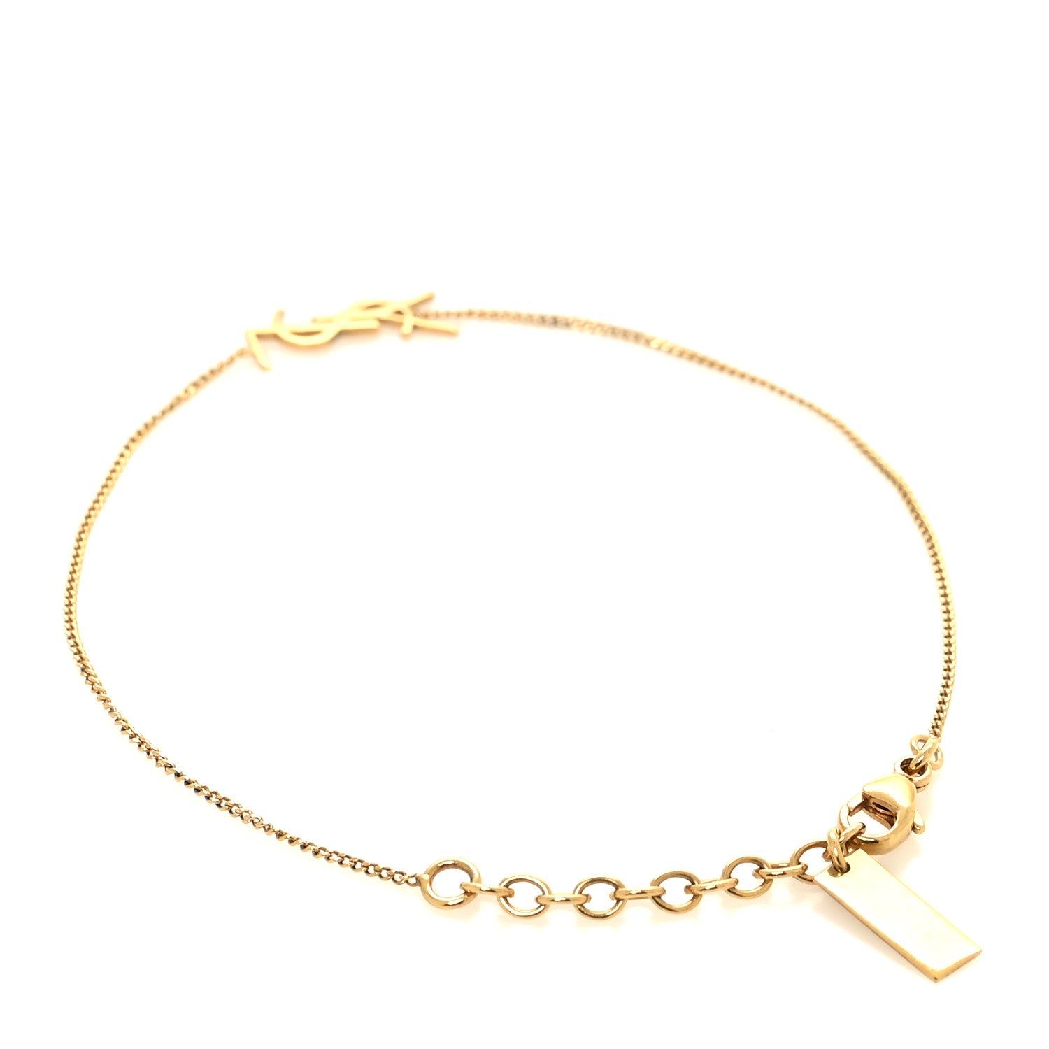 Saint Laurent Brass Monogram Charm Bracelet 3 of 6