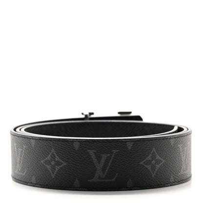 Louis Vuitton Monogram Eclipse Taigarama 40mm LV Initiales Reversible Belt 110 44 Black 2 of 7