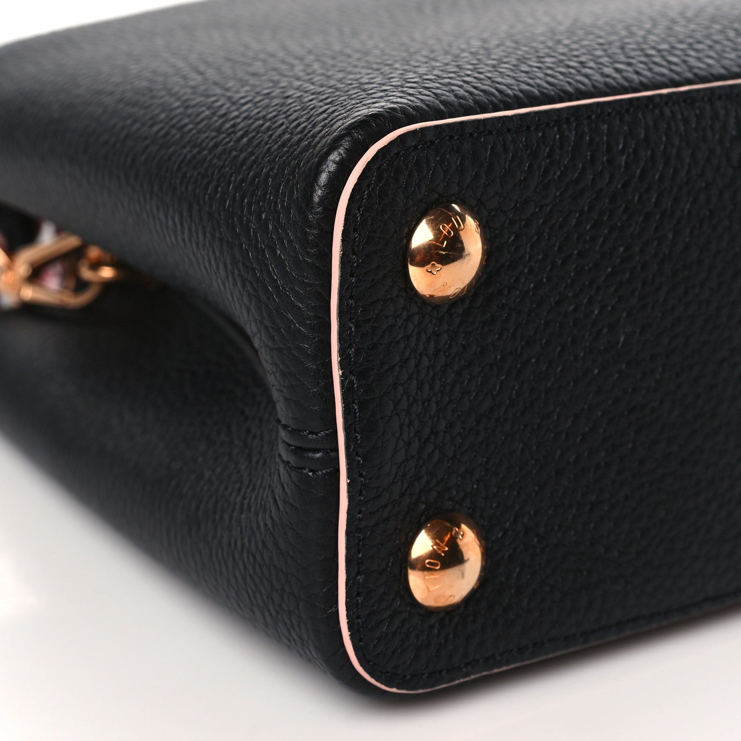 Louis Vuitton Taurillon Capucines BB Black Pink 6 of 8