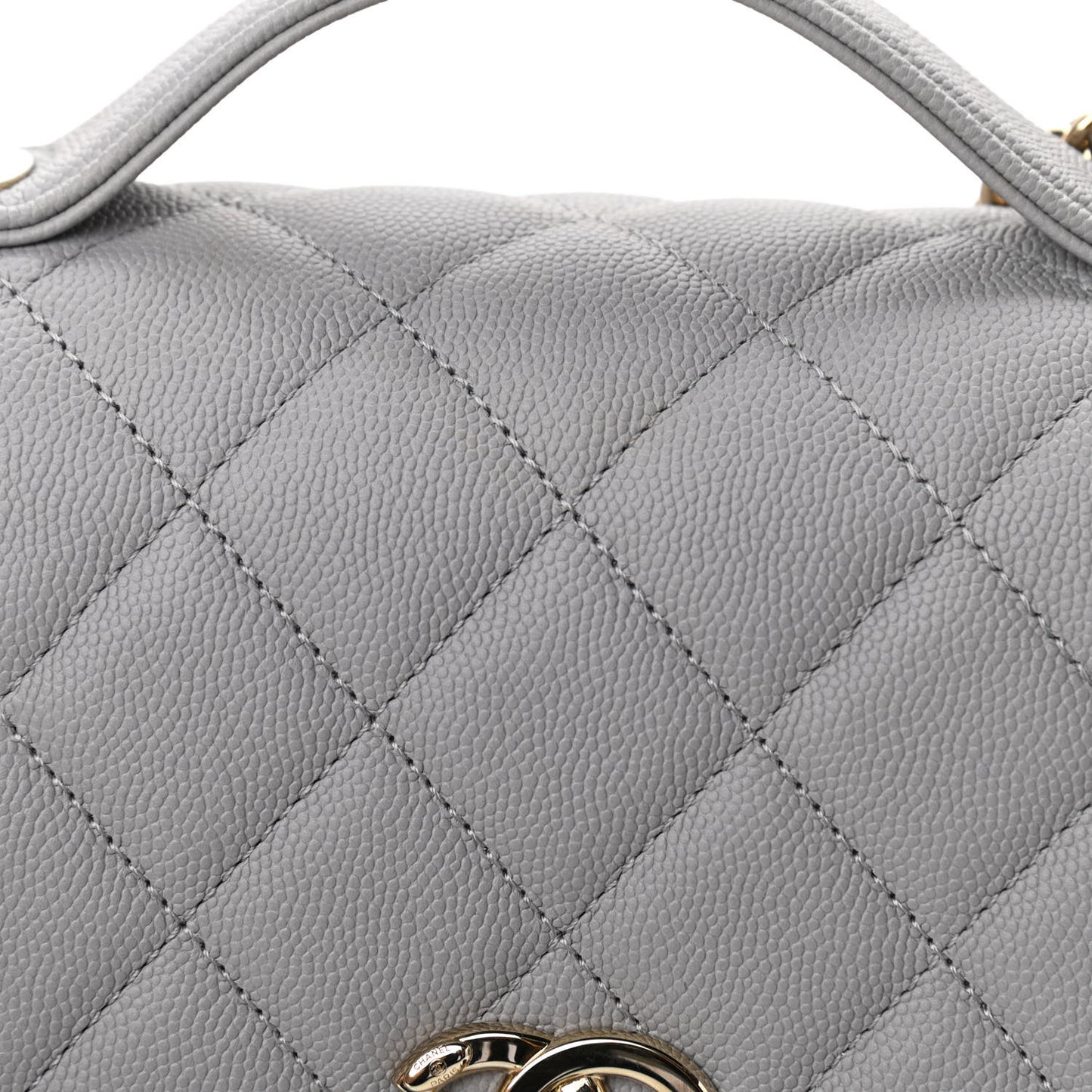 Caviar Quilted Medium Business Affinity Flap Grey