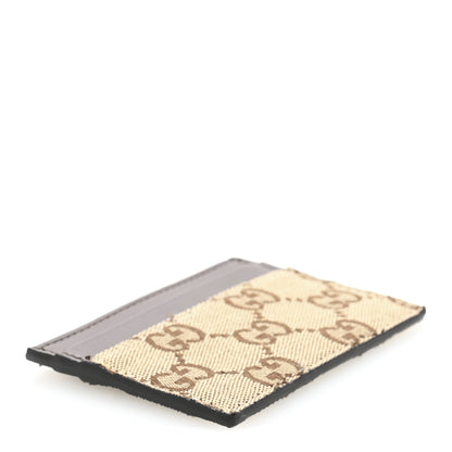 Gucci GG Monogram Calfskin Card Holder Beige Ebony Cuir 4 of 6