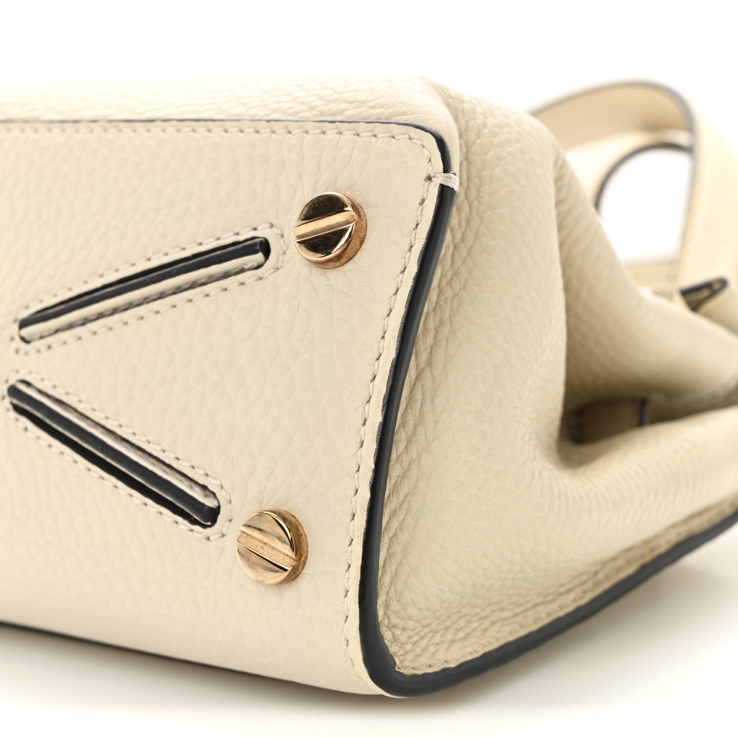 Pebbled Calfskin Small Joylock Satchel Ivory