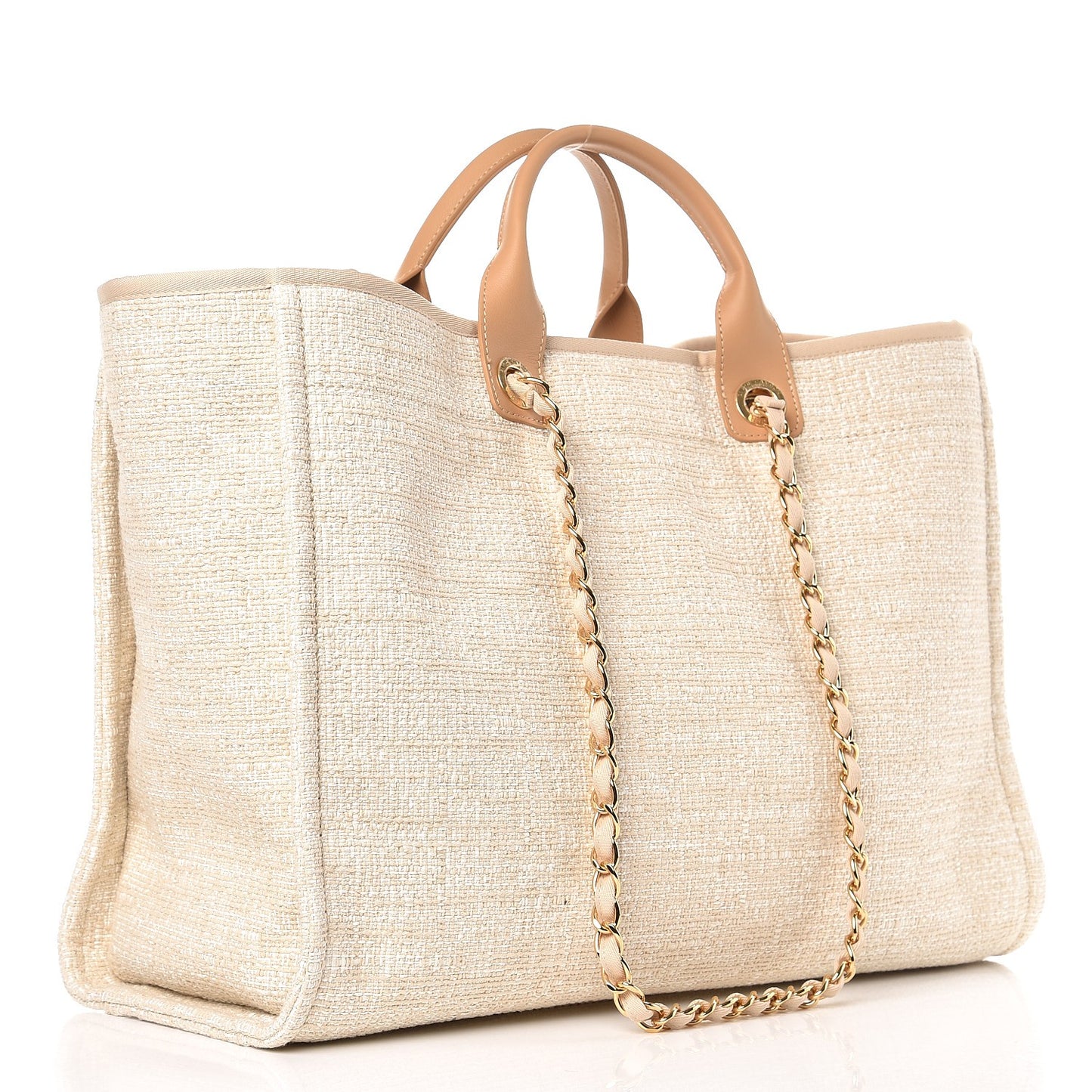 Canvas Large Deauville Tote Light Beige