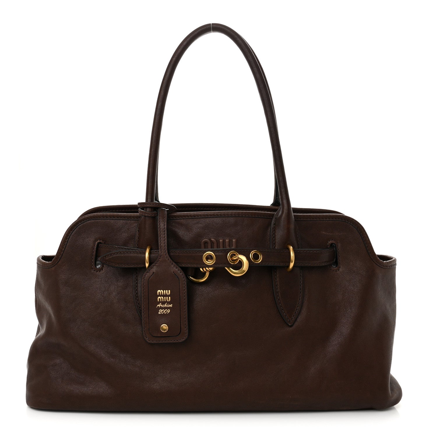 Miu Miu Nappa Large Aventure Bag Briarwood 1 of 9