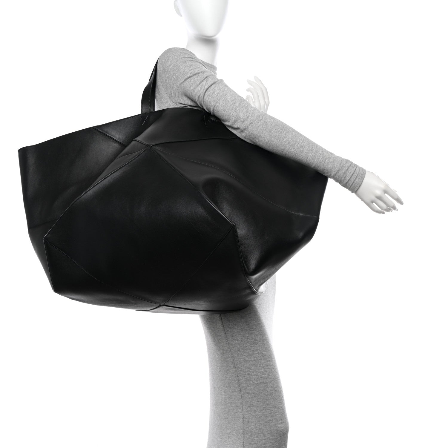 Loewe Shiny Calfskin XXL Puzzle Fold Tote Black 2 of 14