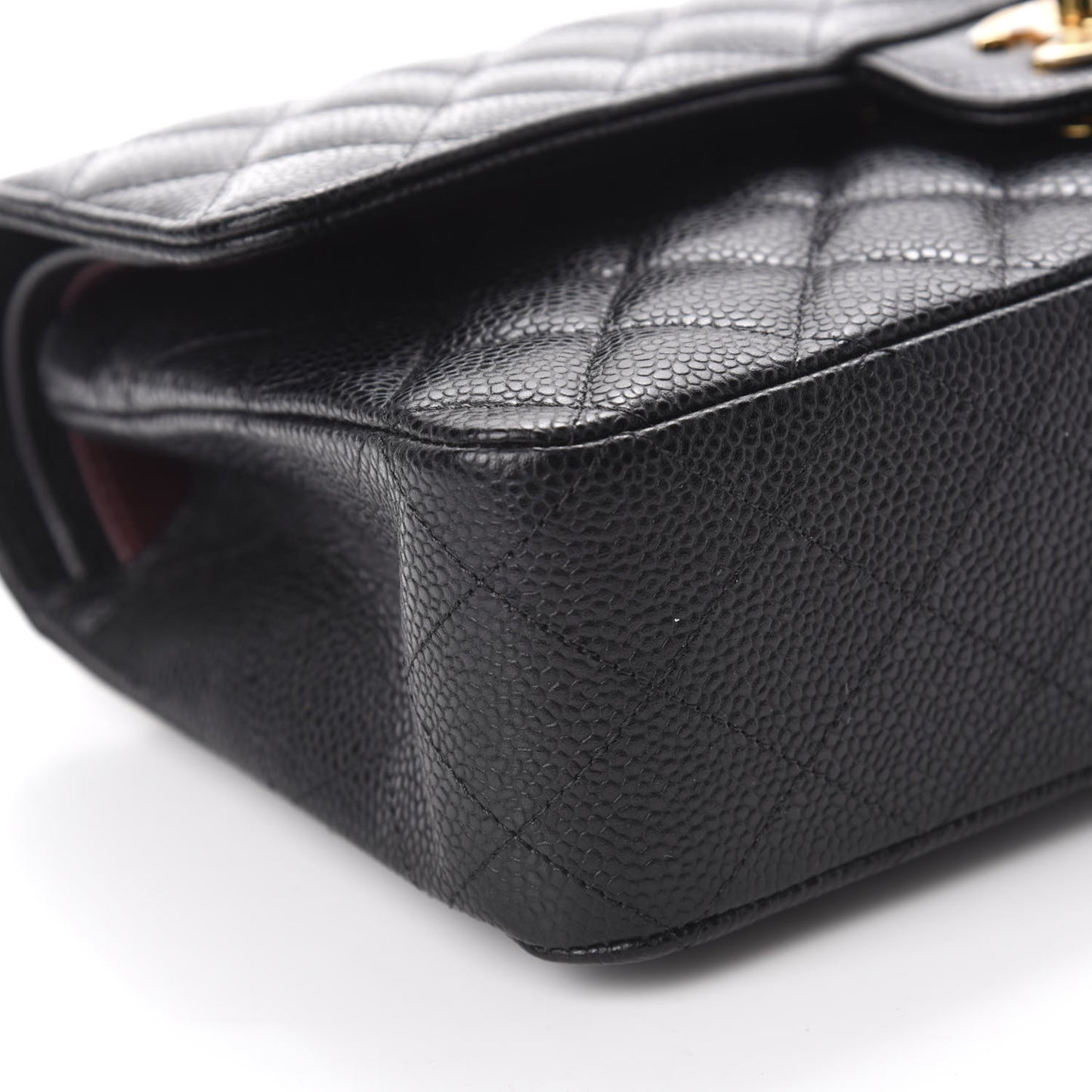 Caviar Quilted Medium Double Flap Black