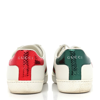 Gucci Calfskin Web Heart Embroidered Womens Ace Sneakers 38 White 5 of 11