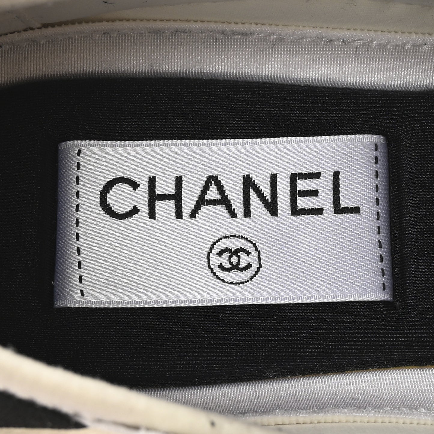 Fabric Calfskin Suede CC Sneakers 36 Ivory Black