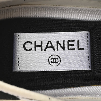 Chanel Fabric Calfskin Suede CC Sneakers 36 Ivory Black 8 of 9