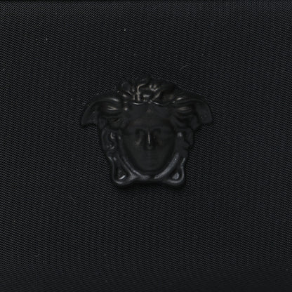 Versace Calfskin Nylon La Medusa Zip Around Lanyard Wallet Black 7 of 9