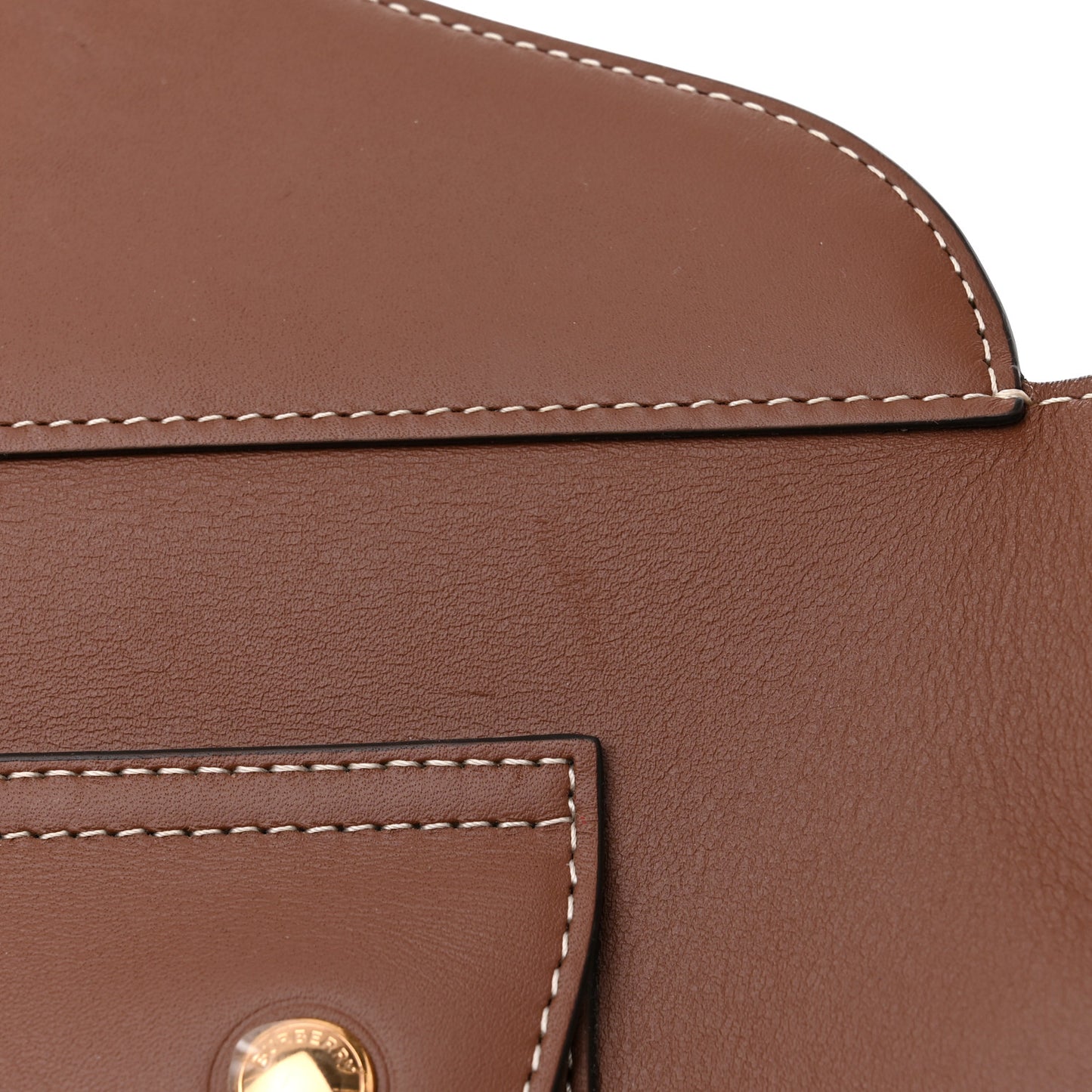 Soft Calfskin Small Pocket Tote Bag Tan