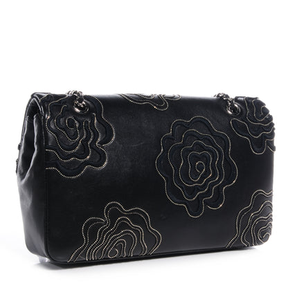 Chanel Lambskin Embroidered Camellia Follies Flap Black 3 of 9