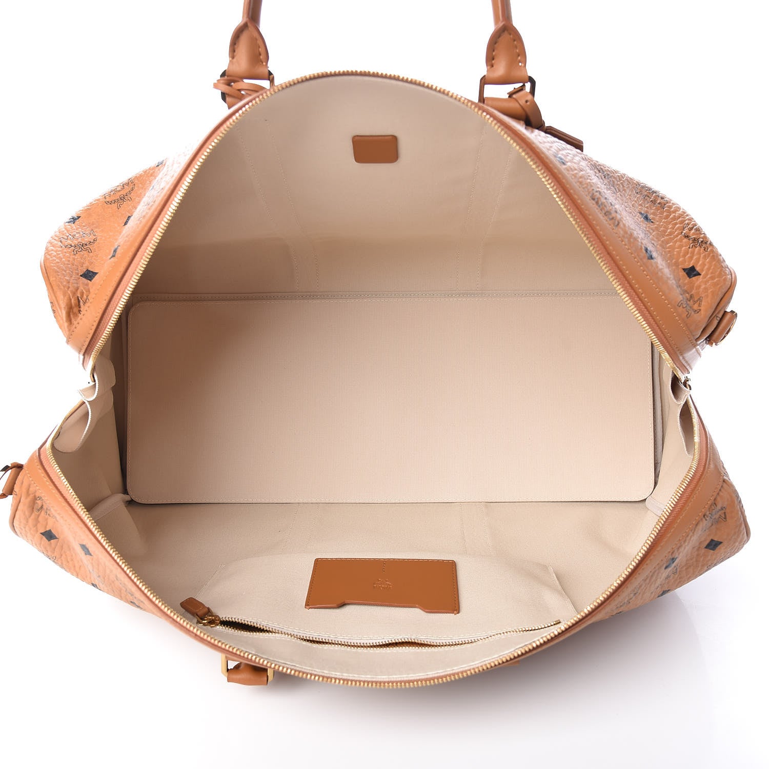 MCM Visetos Large Traveler Weekender Bag Cognac 5 of 12