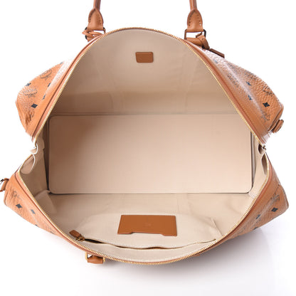 MCM Visetos Large Traveler Weekender Bag Cognac 5 of 12