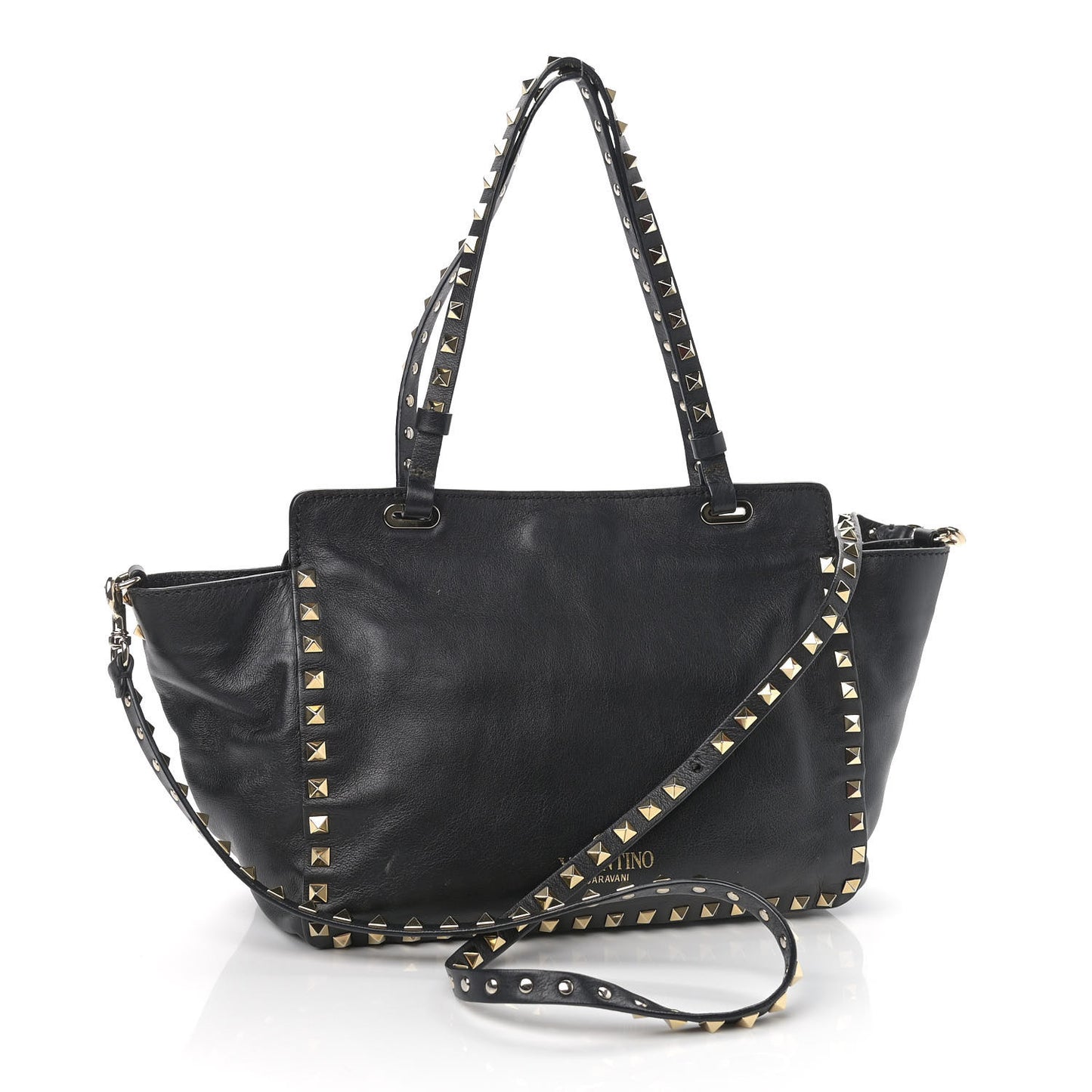 Vitello Small Rockstud Tote Black