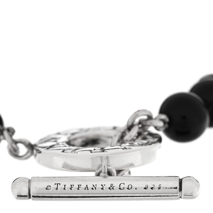Tiffany Sterling Silver Black Onyx Bead Toggle Bracelet 3 of 3