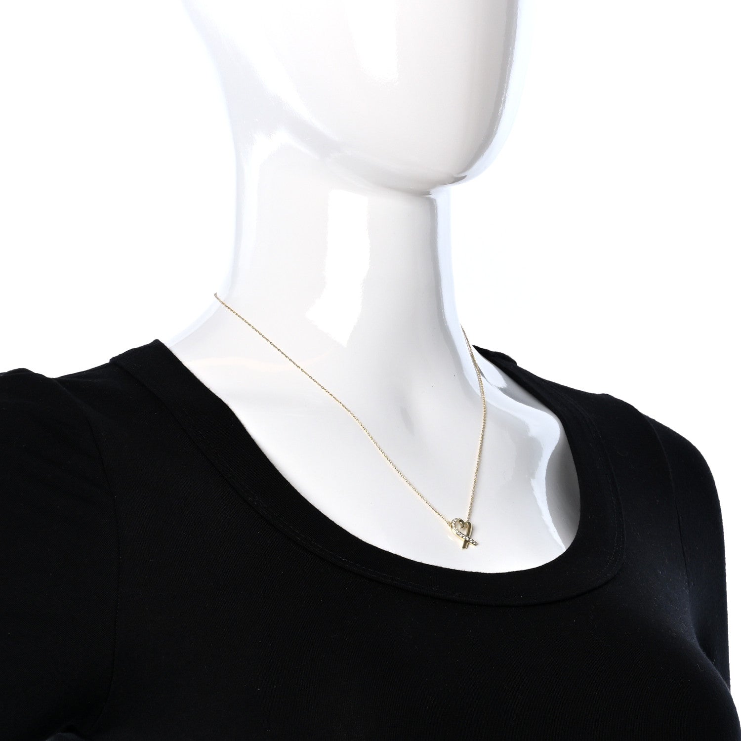 Tiffany 18K Yellow Gold Diamond Small Paloma Picasso Loving Heart Pendant Necklace 3 of 6