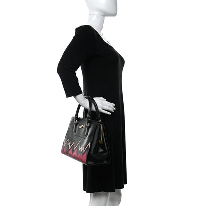 Salvatore Ferragamo Saffiano Zig Zag Beky Tote Black Multicolor 2 of 11