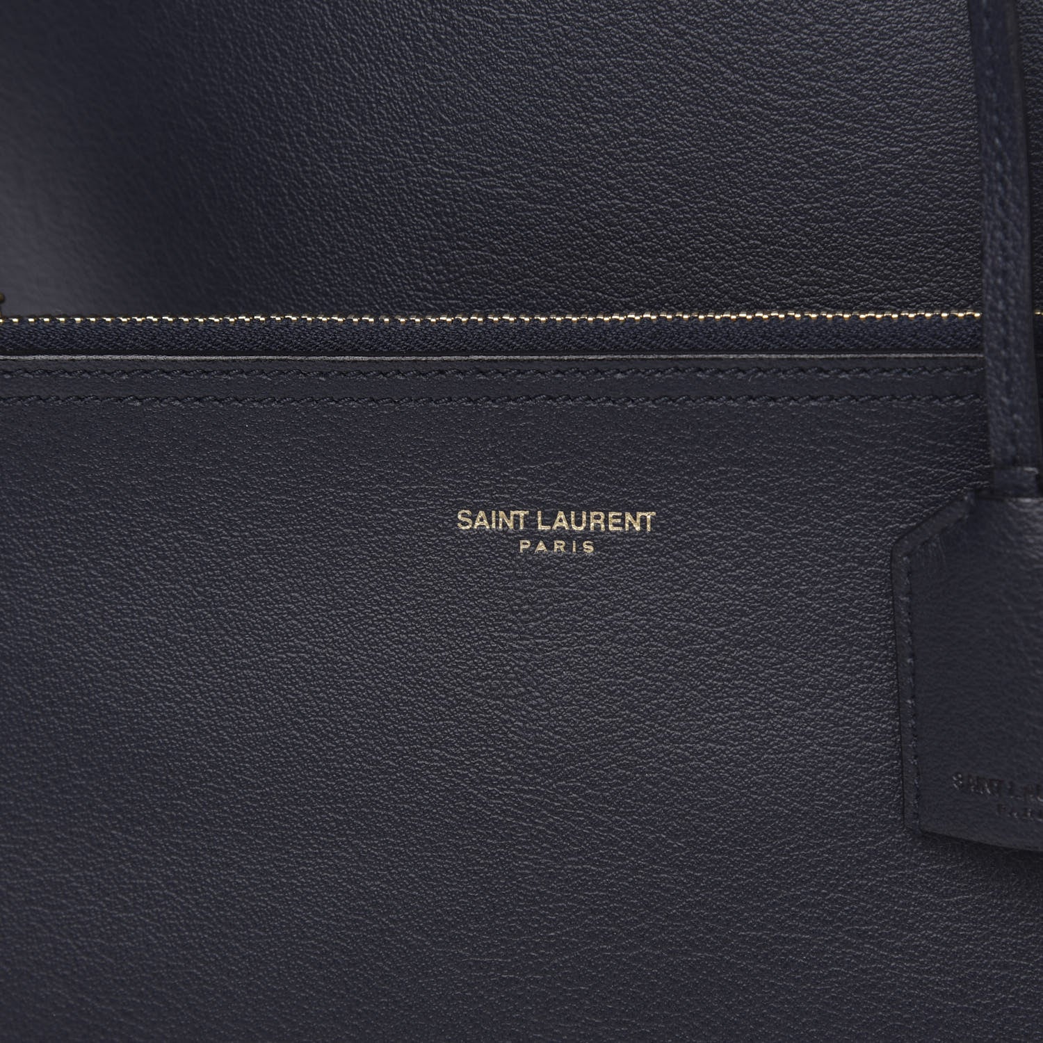 Saint Laurent Calfskin Large Shopping Tote Deep Marine 11 of 11